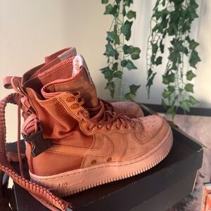 High-Top Sneakers in Rust Orange